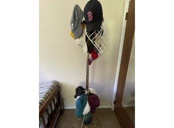 Large Hat Collection, Includes Coat Rack And Bowling Ball