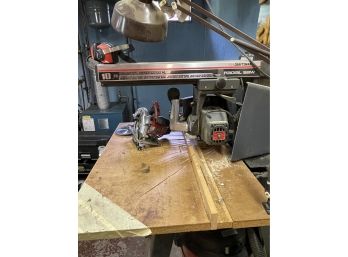 Craftsman Radial Saw With Stand/table And Dust Hood And Shop Vac, Skill Saw, Adjustable Light And Headset
