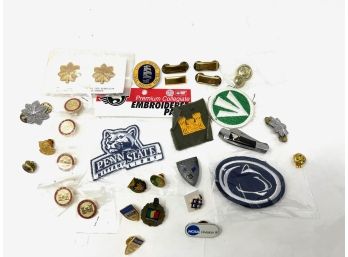 Patched And Pins Lot With Pocket Knife