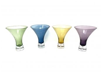 Beautifully Crafted Set Of Mid Century Modern Stemless Martini Glasses