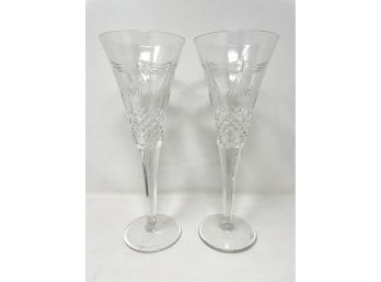 Set Of Waterford Crystal Champagne Flutes