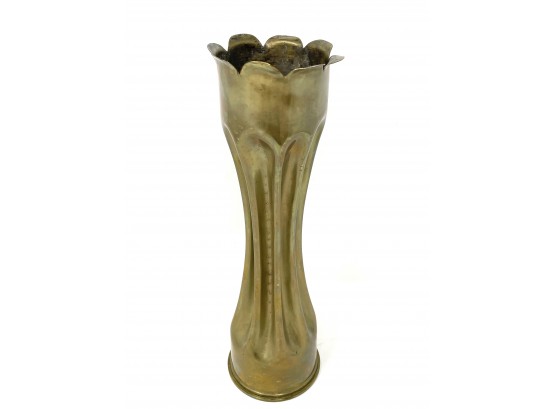 WW1 1915 Trench Art Vase 12' Fluted