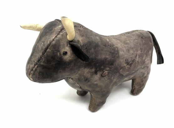 Miniature Omersa Leather Bull Doorstop - Made In England
