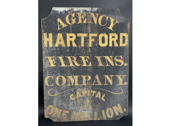 19th Century Hartford Fire Insurance Trade Sign - Large!