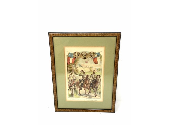 1897 Civil War Print Confederate Soldiers Nicely Framed & Matted