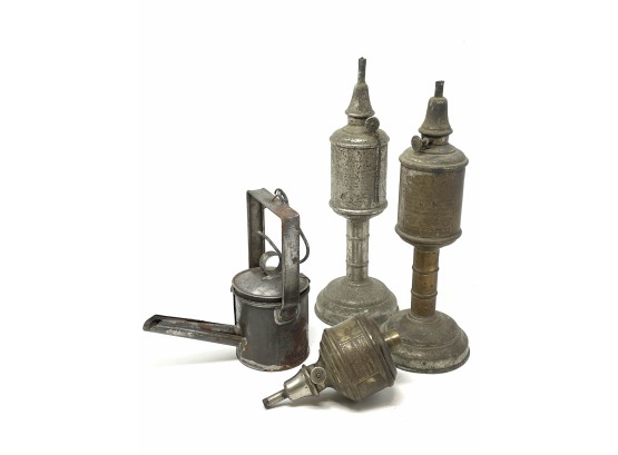 Collection Of French Burners With Tin Oil Can