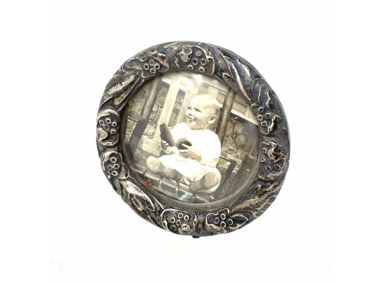 Miniature Sterling Frame With Child Portrait