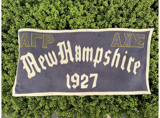 1927 New Hampshire Fraternity Banner