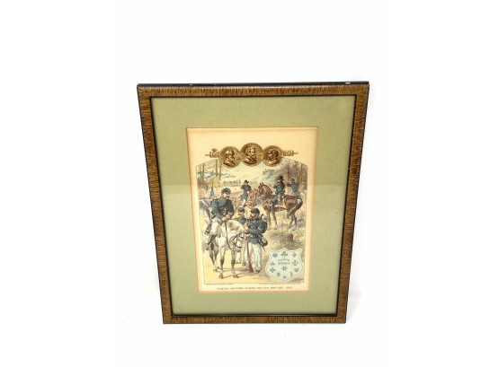 Civil War Print 1897 Nicely Framed And Matted Union Soldiers