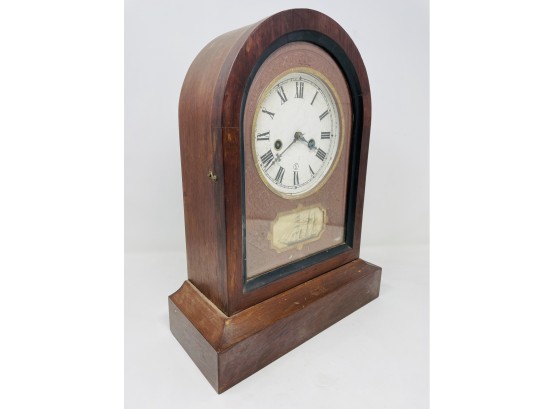 Antique Jerome Clock Co Mantel Clock With Ship New Haven CT