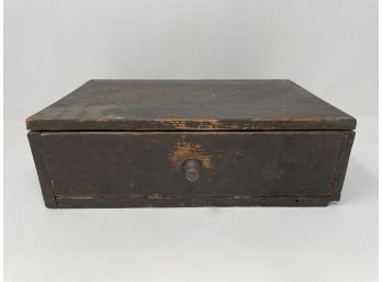 Antique Wooden Box W/ 1 Drawer