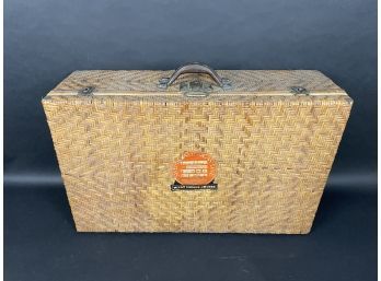 Antique Chinese  Wicker Travel Suitcase