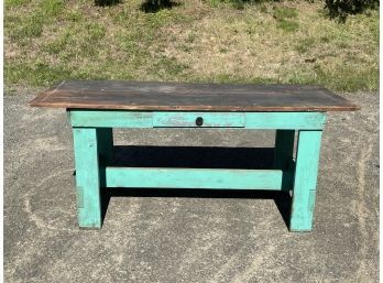 Large Single Drawer Wooden Work Table Bench Great Color!!