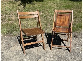 Pair Vintage Folding Chairs
