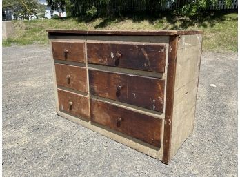Beautiful Antique Cabinet Set Of Drawers In Original Paint - Hand Made