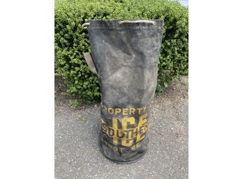 Vintage Ice Bag With Galvanized Base - Original Advertising