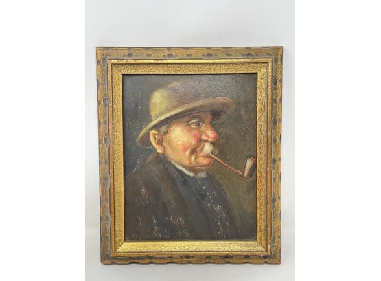 Vintage Portrait Of A Man Smoking A Pipe