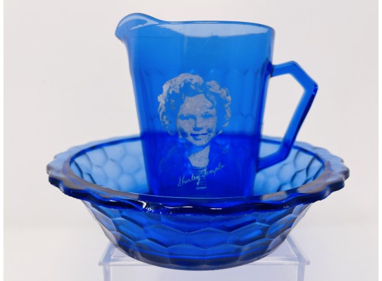 Antique Cobalt Blue  Shirley Temple Glassware