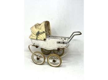 Made In France Miniature Doll Carriage Buggy Pram Red Depose