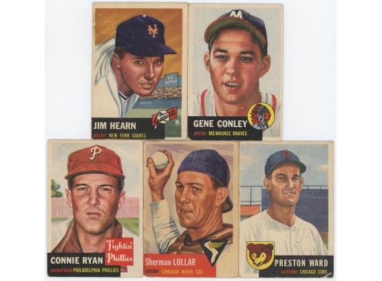 Lot Of 5 1953 Topps Baseball Cards