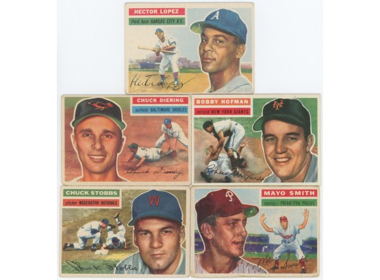 Lot Of 5 1956 Topps Baseball Cards