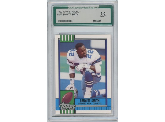 1990 Topps Traded Emmitt Smith Rookie GRADED 9.0 MINT