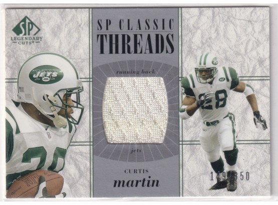 2002 Sp Legendary Cuts Curtis Martin SP Classic Threads Jersey Card Numbered /350