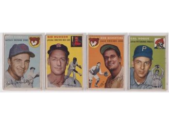 Lot Of 4 1954 Topps Baseball Cards