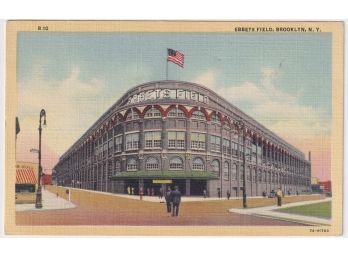 Vintage Ebbets Field Brooklyn Postcard Dodgers