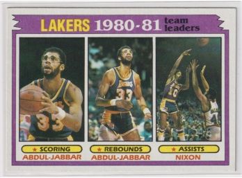1981 Topps Lakers Leaders Kareem Abdul Jabbar