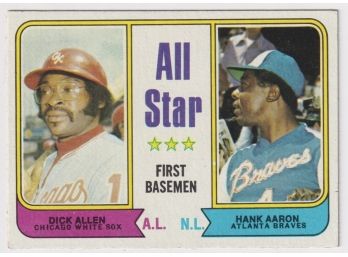 1974 Topps ALL STAR First Basemen Hank Aaron Dick Allen