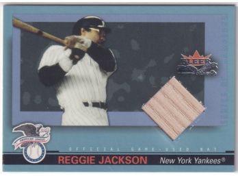 2002 Fleer Fall Classic Reggie Jackson Game Used Bat Card