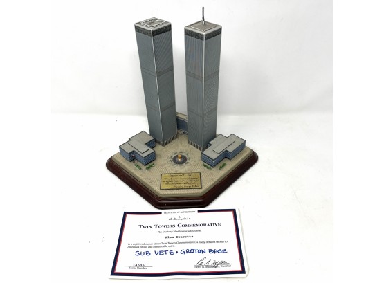 Twin Towers Commemorative Statue - Danbury Mint With COA