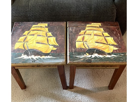 Nautical Painted Side Tables