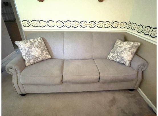 Contemporary Grey Three Cushion Sofa