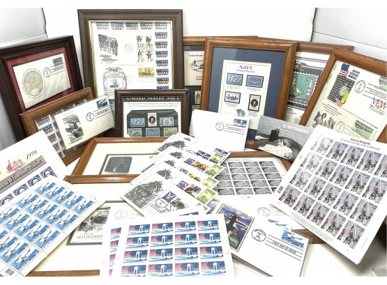 Large Collection Of Military Stamps And First Day Of Issue Envelopes - Many Framed