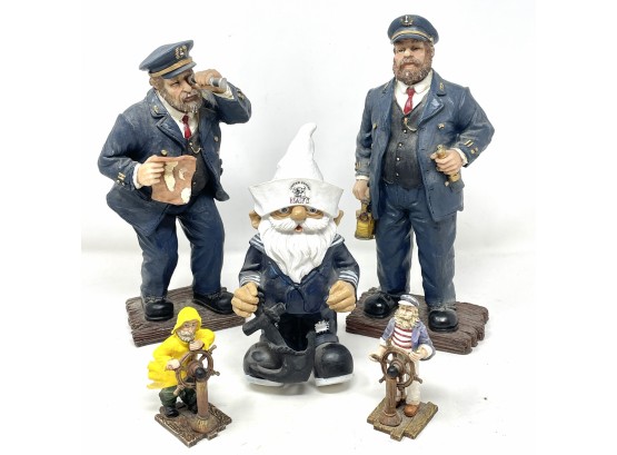 Sailors, Fisherman And Captain Sculpture Lot