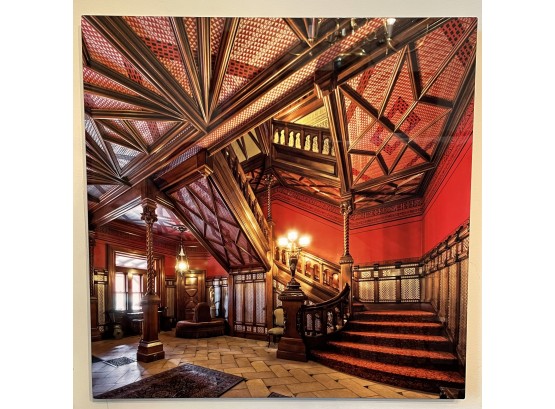 Signed Photograph On Aluminum Of Grand Staircase