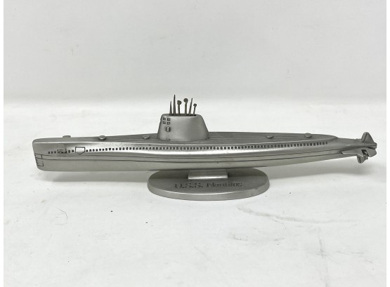Pewter Submarine Figure By Collector's Case