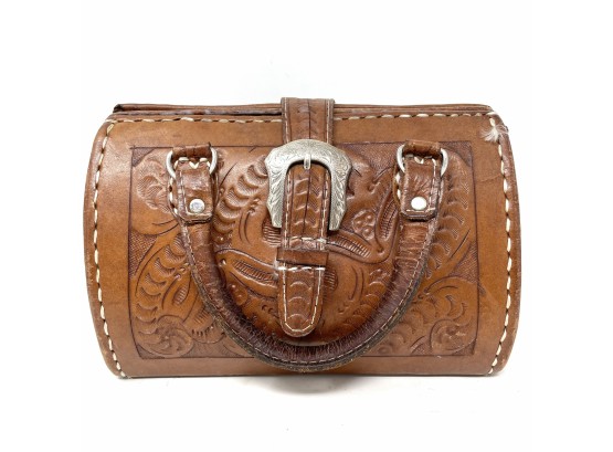 Tooled Leather Force Ten Bag