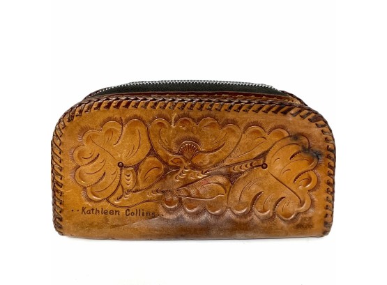 Tooled Leather Accessory Pouch