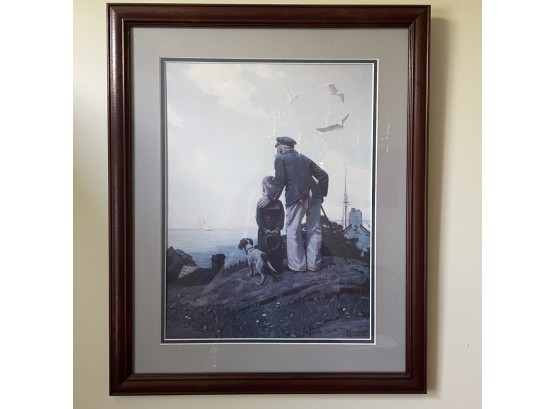 Framed Norman Rockwell Print 'outward Bound'