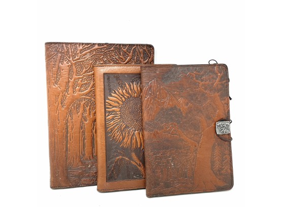 Three Tooled Leather Oberon Design Journal Covers