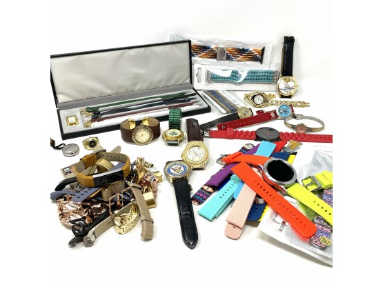 Large Assortment Of Watches Including Two Large Lots Of Interchangeable Bands