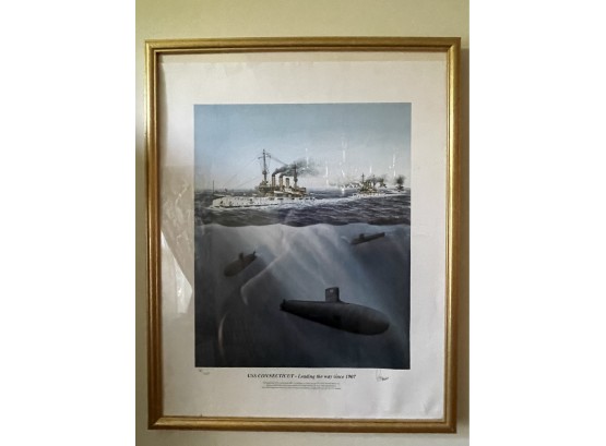Framed Numbered Print Of The USS Connecticut By Price