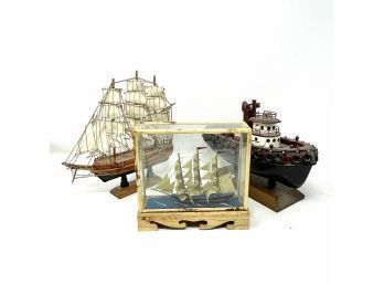 Lot Of Three Ship Miniatures