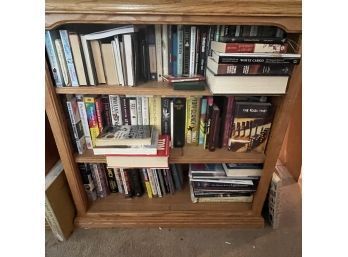 Pair Of Matching Wooden Bookcases With Contents - Dozens Of Books!