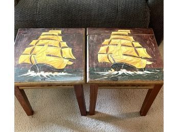 Nautical Painted Side Tables