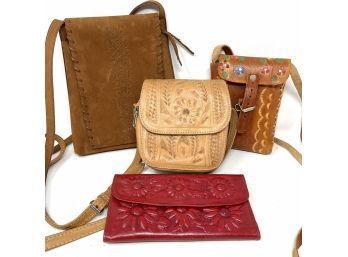 Collection Of Tooled, Painted And Dyed Leather