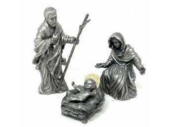 Pewter Holy Family Figures By Lenox Kirk Steiff Pewter
